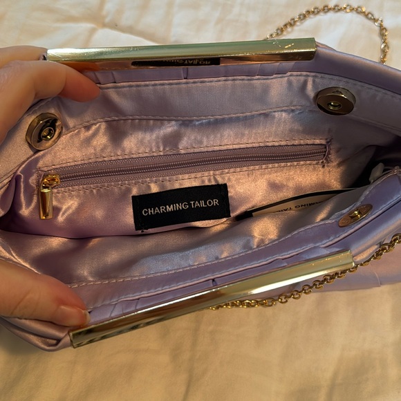 Purple clutch shoulder crossbody bag - Picture 1 of 7